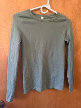 90 Degree By Reflex Ribbed Long-Sleeve Top in Sage